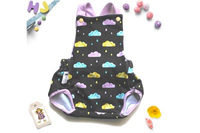 Buy Newborn Summer Romper Geo Clouds now using this page